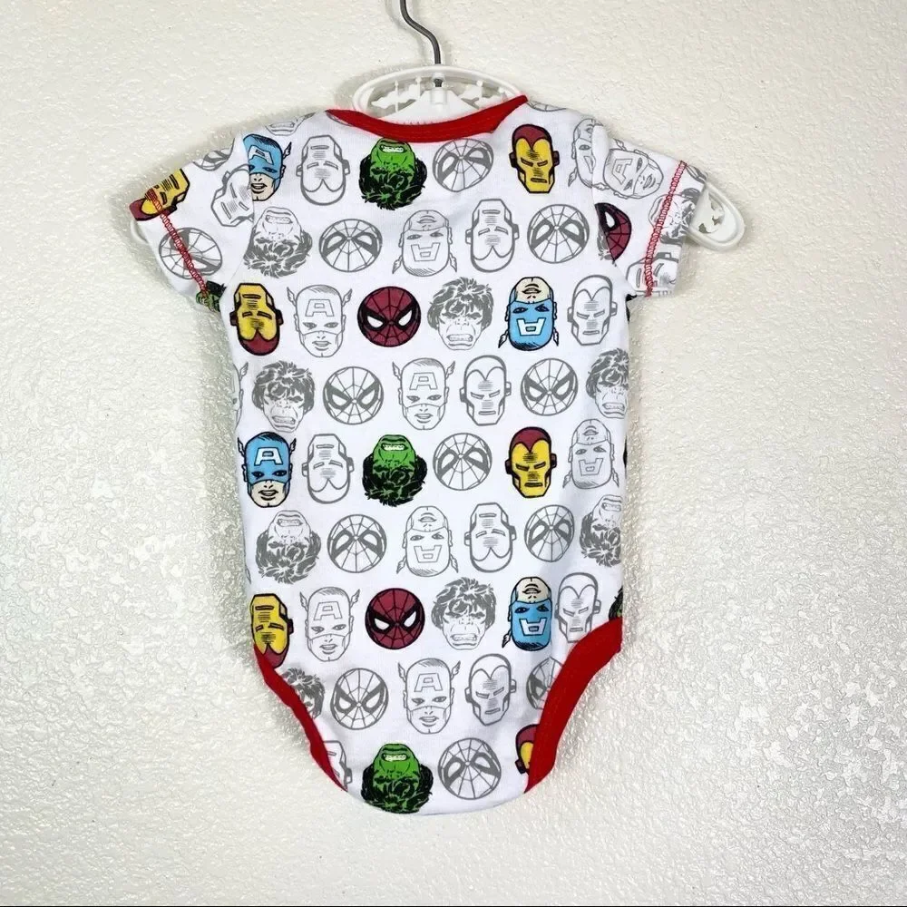 0-3M Marvel Avengers White Onesie